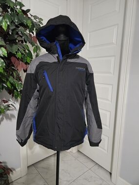 Hawke & Co Black Gray Jacket with Blue Trim for Kids
